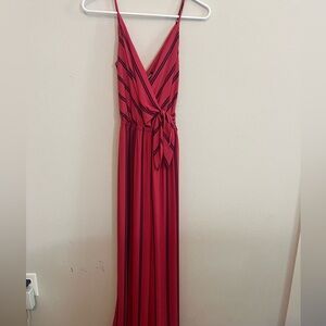 Red striped jumpsuit